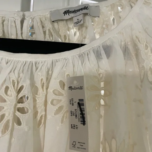 Madewell Embroidered Shirred Puff Sleeve Top - Picture 13 of 16